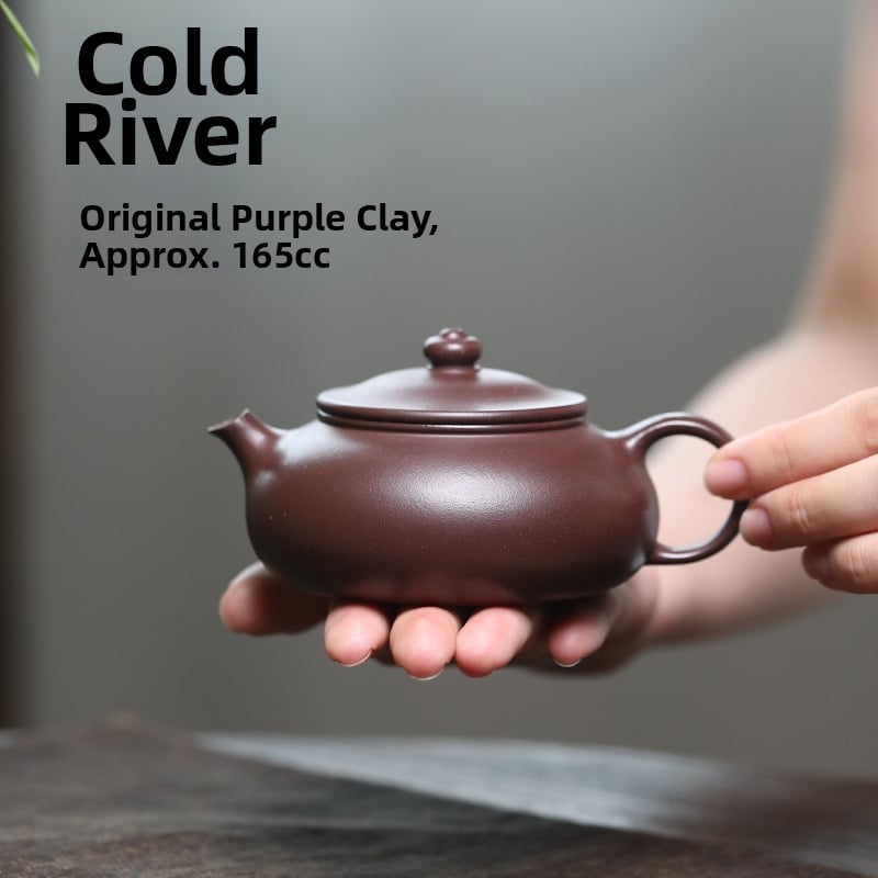 Ceainic Yixing Zisha, lut mov original, Hanjiang, manufactură manuală, vesela de ceai pentru literati, set cadou de ceai