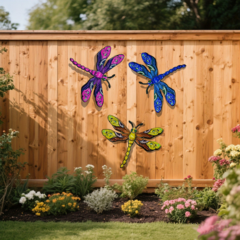 Decor de perete din fier cu dragonfly pentru exterior – pandantiv metalic