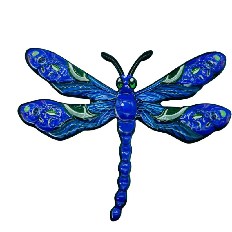 Decor de perete din fier cu dragonfly pentru exterior – pandantiv metalic