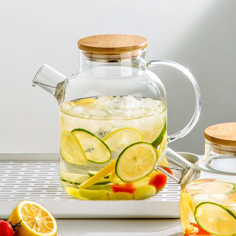 Ceainic din sticlă borosilicată rezistentă pentru plita electrică din ceramică, cană de suc cu capacitate mare, transparent, design modern.