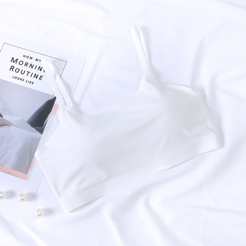 Bustier scurt din ice silk, respirabil, fără cusături, fără arcuri, fără fir, stil sport pentru femei