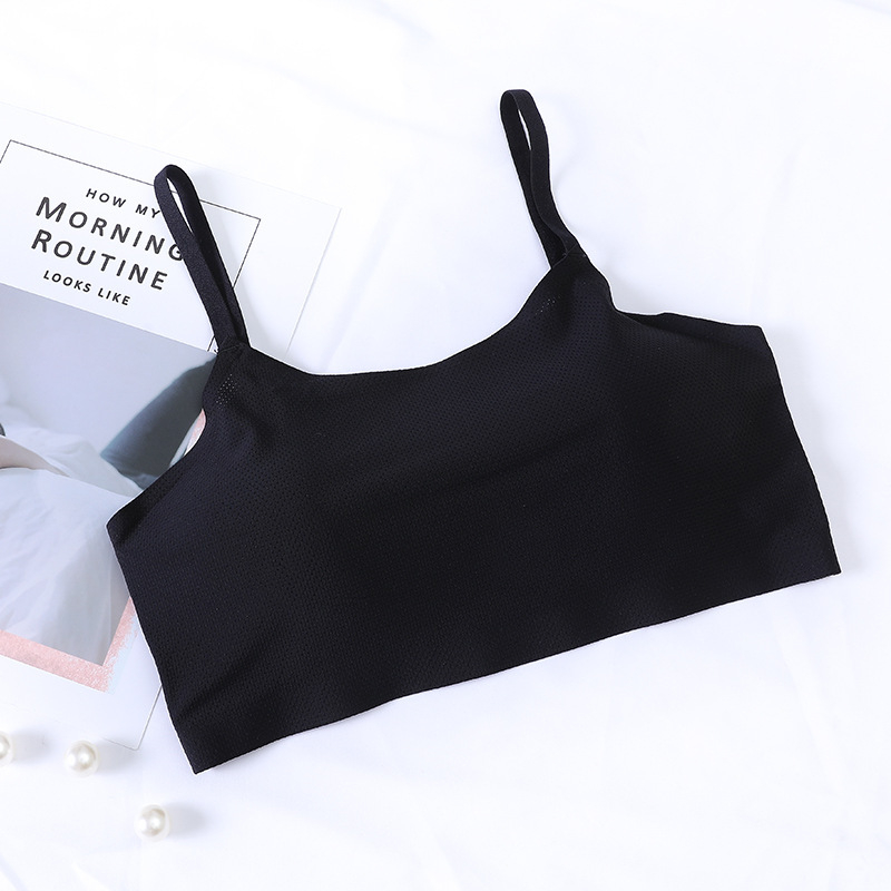 Bustier scurt din ice silk, respirabil, fără cusături, fără arcuri, fără fir, stil sport pentru femei