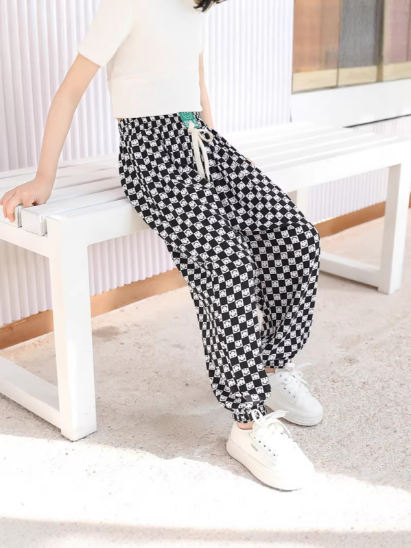 Pantaloni de vară anti-țânțari pentru copii, subțiri, casual, lungi, croială liberă cu stil Lantern pentru bebeluși