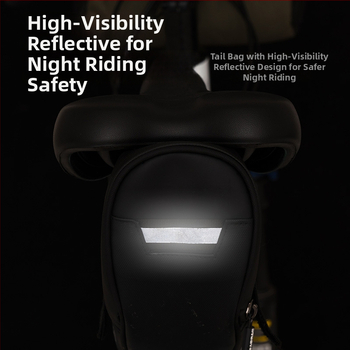 Geantă de șa din PU impermeabilă pentru bicicletă de drum, cu atașament pentru lumina de spate, capacitate 1,5 L, compatibilă cu șa sau torbă de șa