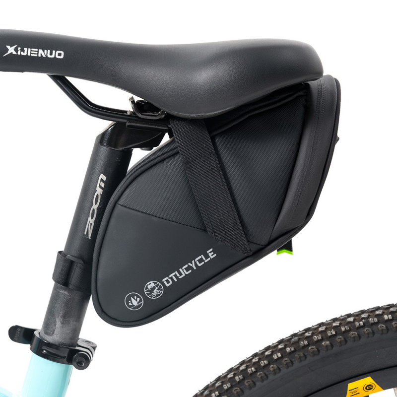Geantă de șa din PU impermeabilă pentru bicicletă de drum, cu atașament pentru lumina de spate, capacitate 1,5 L, compatibilă cu șa sau torbă de șa