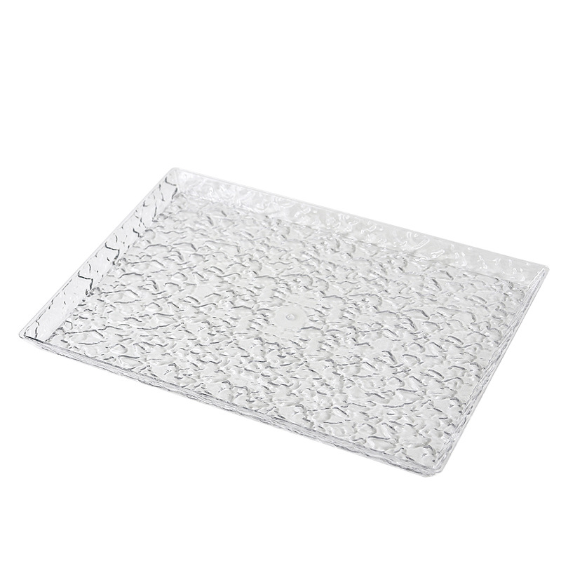 Tavă de ceai din plastic cu model glaciar, platou dreptunghiular pentru fructe, pentru sufragerie