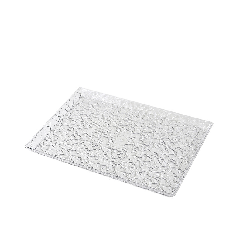 Tavă de ceai din plastic cu model glaciar, platou dreptunghiular pentru fructe, pentru sufragerie