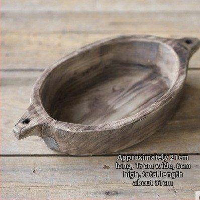 Tăviță din lemn în stil Wabi-Sabi – farfurie pentru fructe, decor pentru living