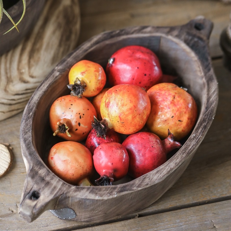 Tăviță din lemn în stil Wabi-Sabi – farfurie pentru fructe, decor pentru living