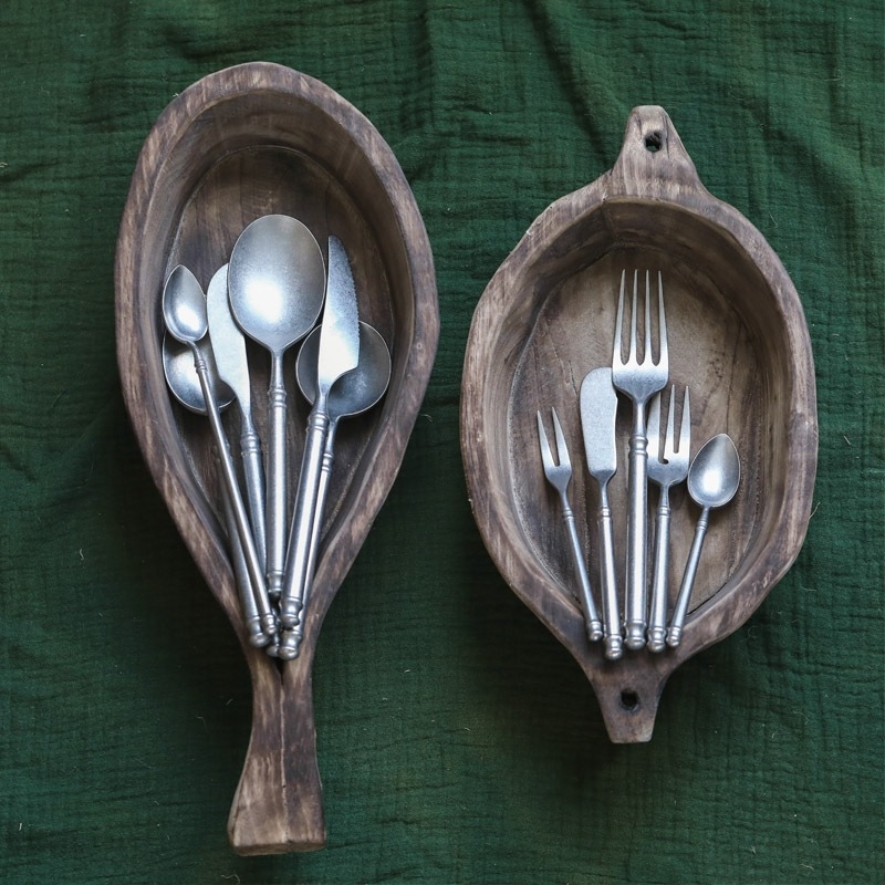 Tăviță din lemn în stil Wabi-Sabi – farfurie pentru fructe, decor pentru living