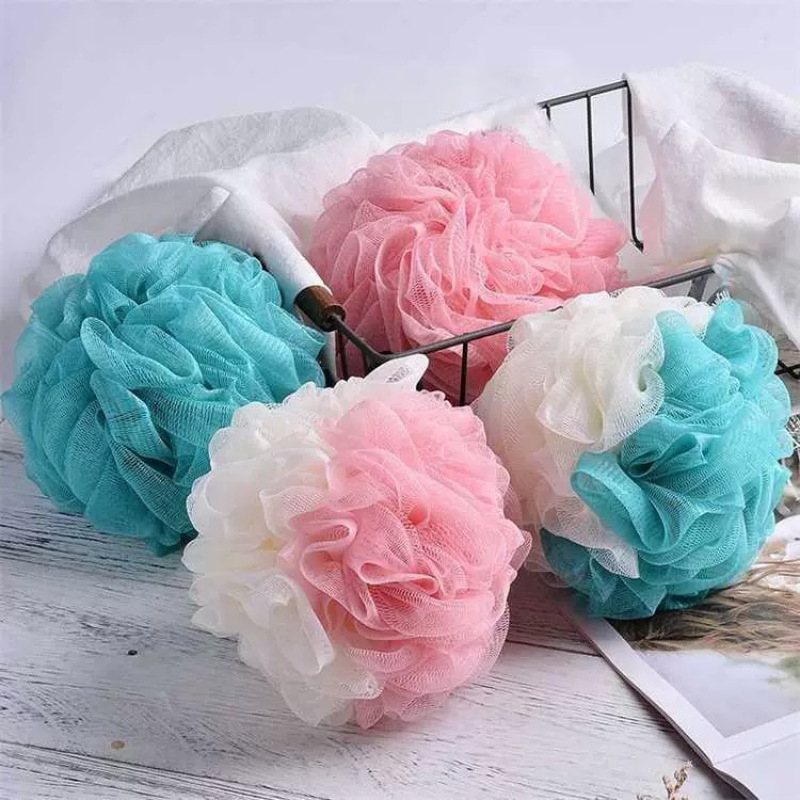 Minge mare de baie cu design floral, stil nou, durabilă, foarte moale, rețea spumantă pentru baie