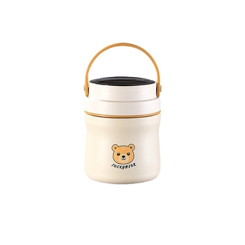 Cutie de prânz din oțel inoxidabil 304, în formă de urs, izolație termică, capacitate mare pentru birou, cutie de prânz portabil cu design desen animat