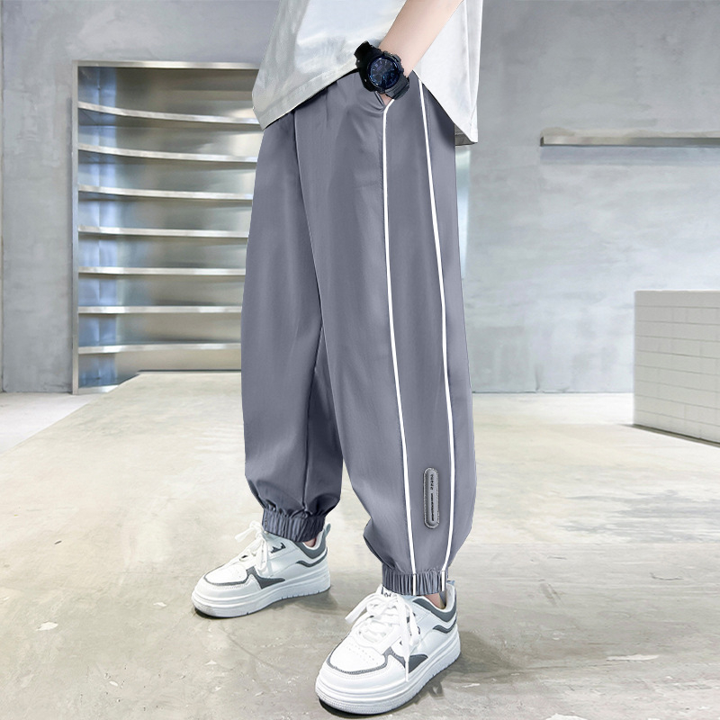 Pantaloni de vară pentru băieți, uscare rapidă, respirabili, anti-țânțari, lungi