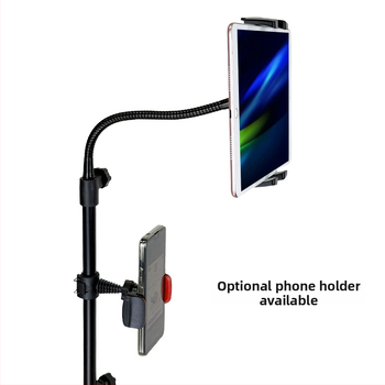 Suport pentru telefon fără mâini cu trepied multifunctional pentru fotografie și streaming, clemă pentru tabletă