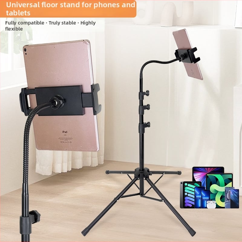 Suport pentru telefon fără mâini cu trepied multifunctional pentru fotografie și streaming, clemă pentru tabletă