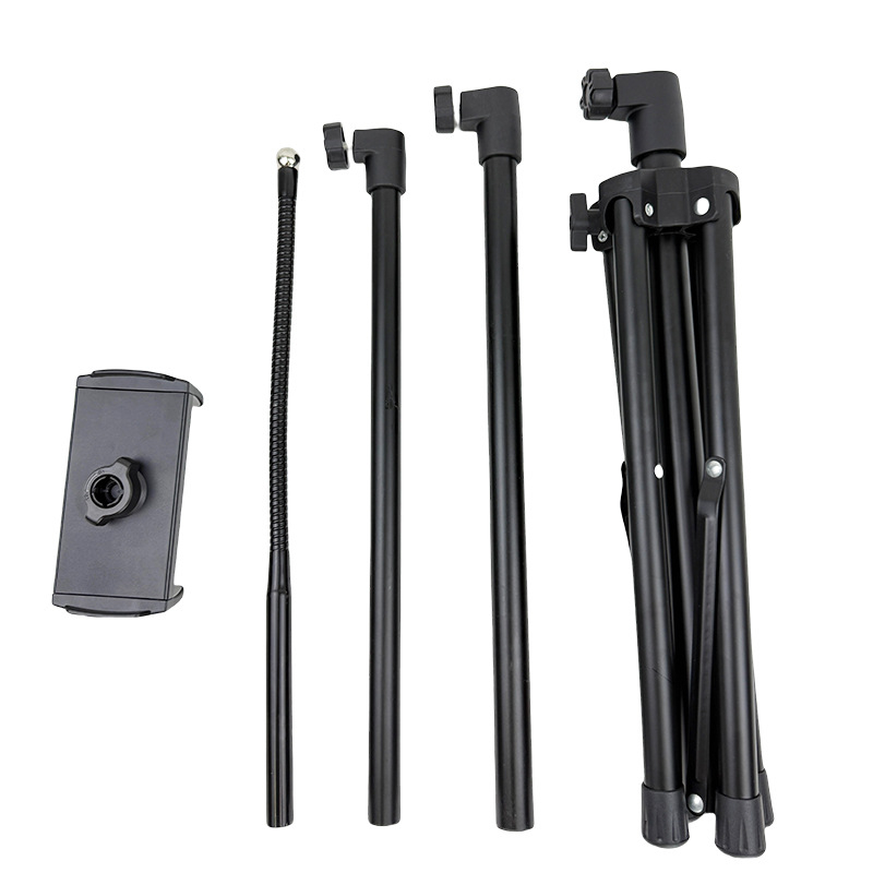 Suport pentru telefon fără mâini cu trepied multifunctional pentru fotografie și streaming, clemă pentru tabletă