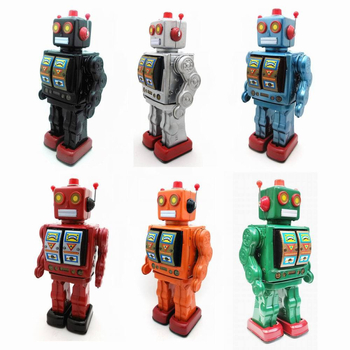 ME100 Roboțel electric rotativ nostalgic din tablă – ornament decorativ pentru expoziții și recuzită fotografică