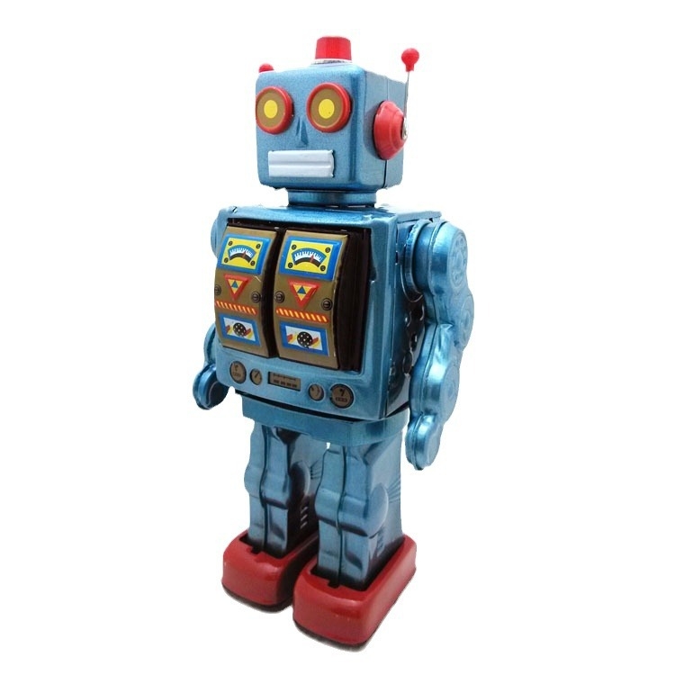 ME100 Roboțel electric rotativ nostalgic din tablă – ornament decorativ pentru expoziții și recuzită fotografică