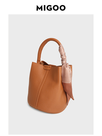 Geantă bucket cu eșarfă de mătase pentru femei, vară, capacitate mare, versatilă, set de poșetă de mână și crossbody