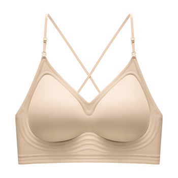 Sutien de vară fără sârmă, cupe modelate subțiri, cusături invizibile, push-up ușor, bretele subțiri, fără spate, pentru femei