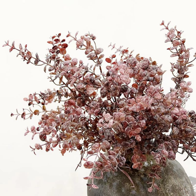 Eucalipt artificial în nuanțe de toamnă pentru design floral, recuzită fotografică și suport pentru buchet