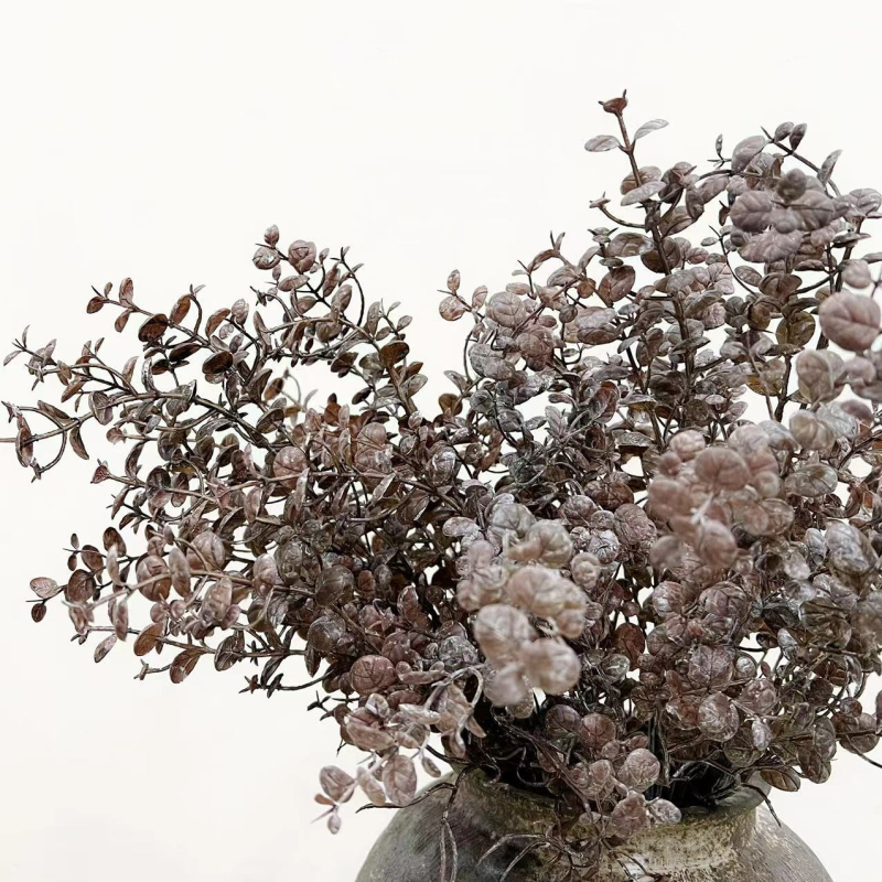 Eucalipt artificial în nuanțe de toamnă pentru design floral, recuzită fotografică și suport pentru buchet