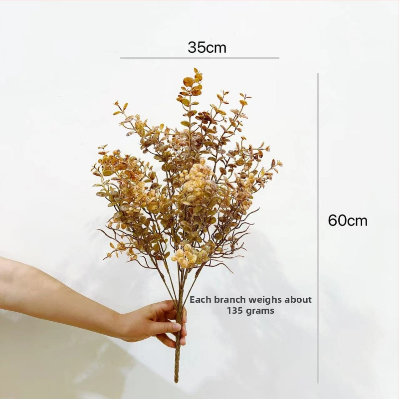 Eucalipt artificial în nuanțe de toamnă pentru design floral, recuzită fotografică și suport pentru buchet
