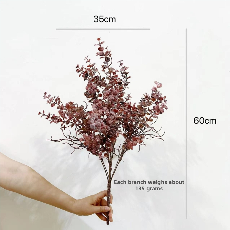 Eucalipt artificial în nuanțe de toamnă pentru design floral, recuzită fotografică și suport pentru buchet