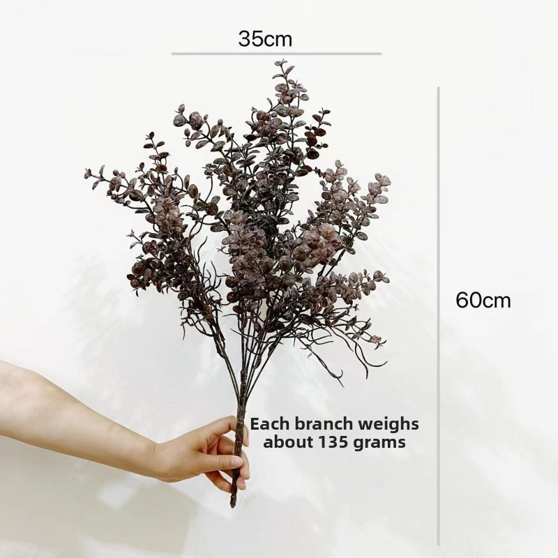 Eucalipt artificial în nuanțe de toamnă pentru design floral, recuzită fotografică și suport pentru buchet