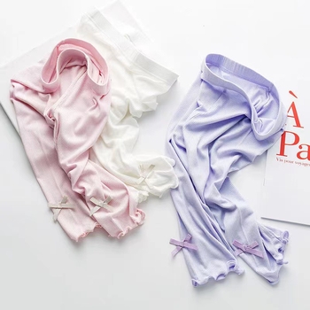 Pantaloni capri pentru fete, vară, modal, vaporoși, stil coreean, dungă