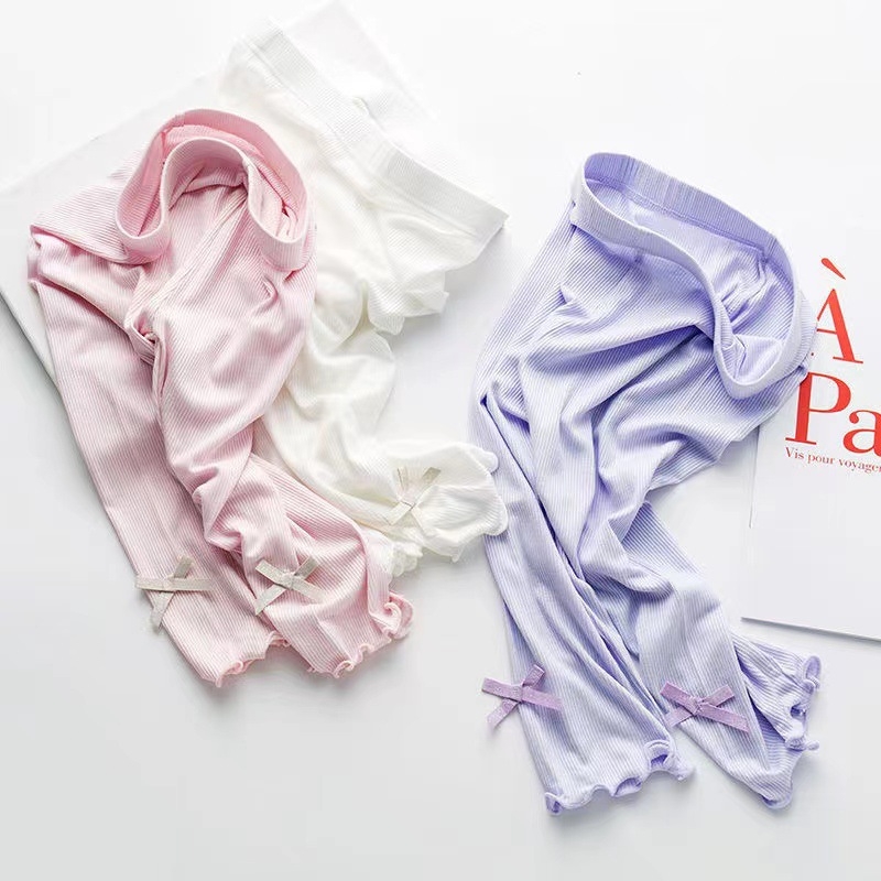 Pantaloni capri pentru fete, vară, modal, vaporoși, stil coreean, dungă