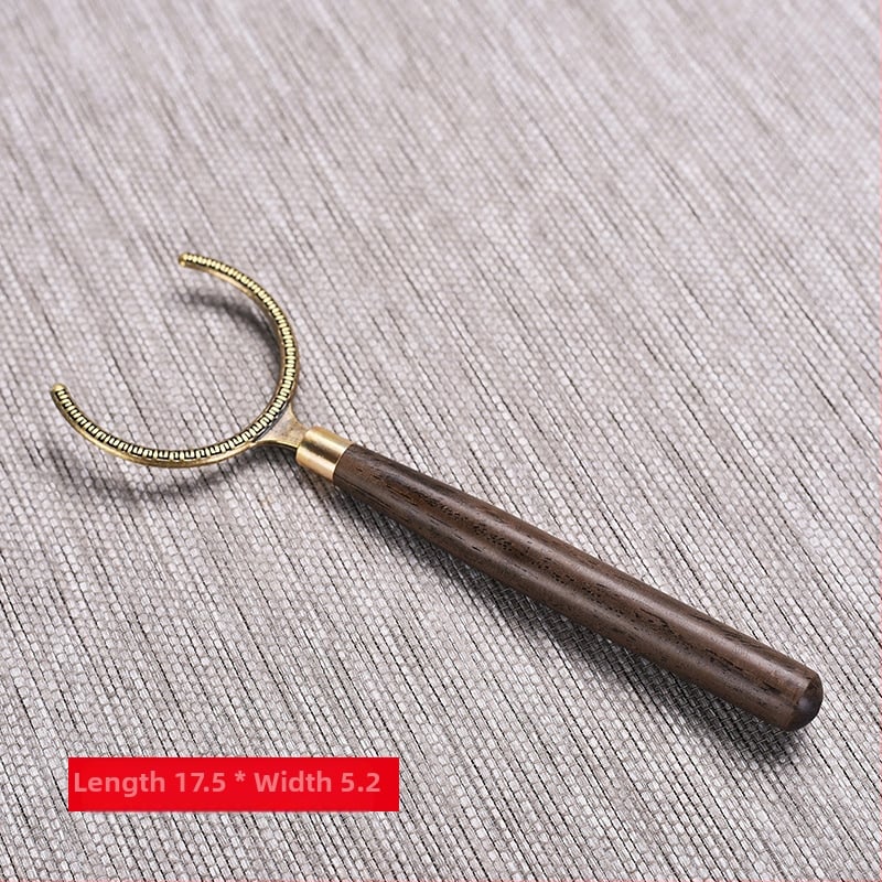 Accesorii pentru ceremonia ceaiului din abanos și palisandru: clips metalic pentru ceai, suport pentru ceașcă și furculiță pentru ceai pentru set Kung Fu