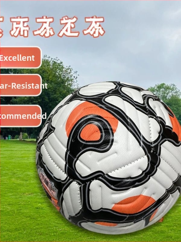 Fotbal PVC mărimea 5 pentru antrenament și competiție, minge cusută manual, rezistentă la uzură, pentru copii, adolescenți și adulți