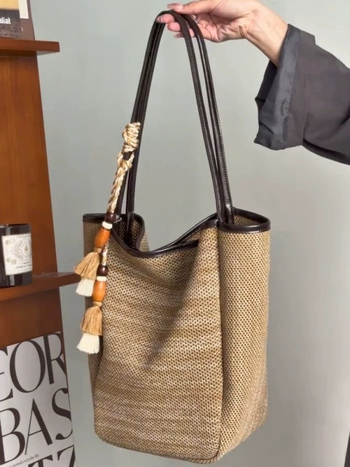 Geantă bucket împletită pentru femei, stil minimalist, capacitate mare, tote casual pentru ziua de zi, 2026 model nou