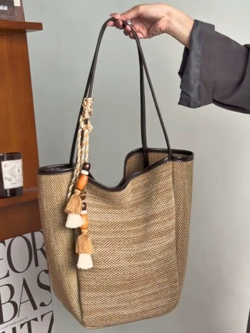Geantă bucket împletită pentru femei, stil minimalist, capacitate mare, tote casual pentru ziua de zi, 2026 model nou