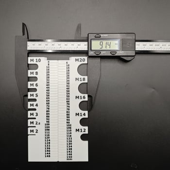 Instrument reglabil de măsurare a șuruburilor și bolțurilor, riglă de lungime, instrument practic de măsurare a șuruburilor