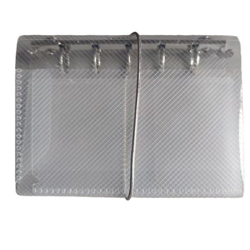Binder de stocare M5A7, transparent, model twill plaid, pentru jurnal A7 cu foi libere