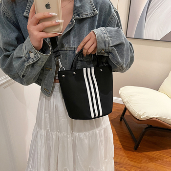 Geantă din nylon pentru femei, în stil coreean, impermeabilă, casual, tip bucket, cu capacitate mare