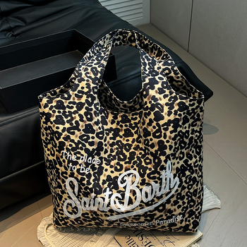 2026 vară: Geantă din nylon cu imprimeu leopard, stil retro european-american, design de nișă, geantă de umăr