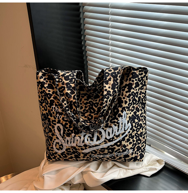 2026 vară: Geantă din nylon cu imprimeu leopard, stil retro european-american, design de nișă, geantă de umăr