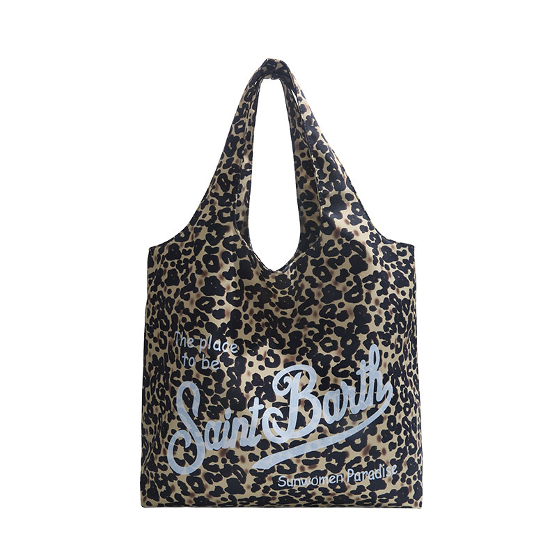 2026 vară: Geantă din nylon cu imprimeu leopard, stil retro european-american, design de nișă, geantă de umăr