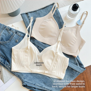 Sutien fără spate, invizibil, fără cusături, cupe din cristal, plăcut la atingere, fără sârmă, respirabil, push-up, modelare laterală a sânilor