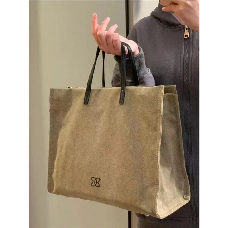 Geantă tote pentru femei din pânză, ușoară, cu capacitate mare, purtată pe umăr sau crossbody, pentru utilizare zilnică