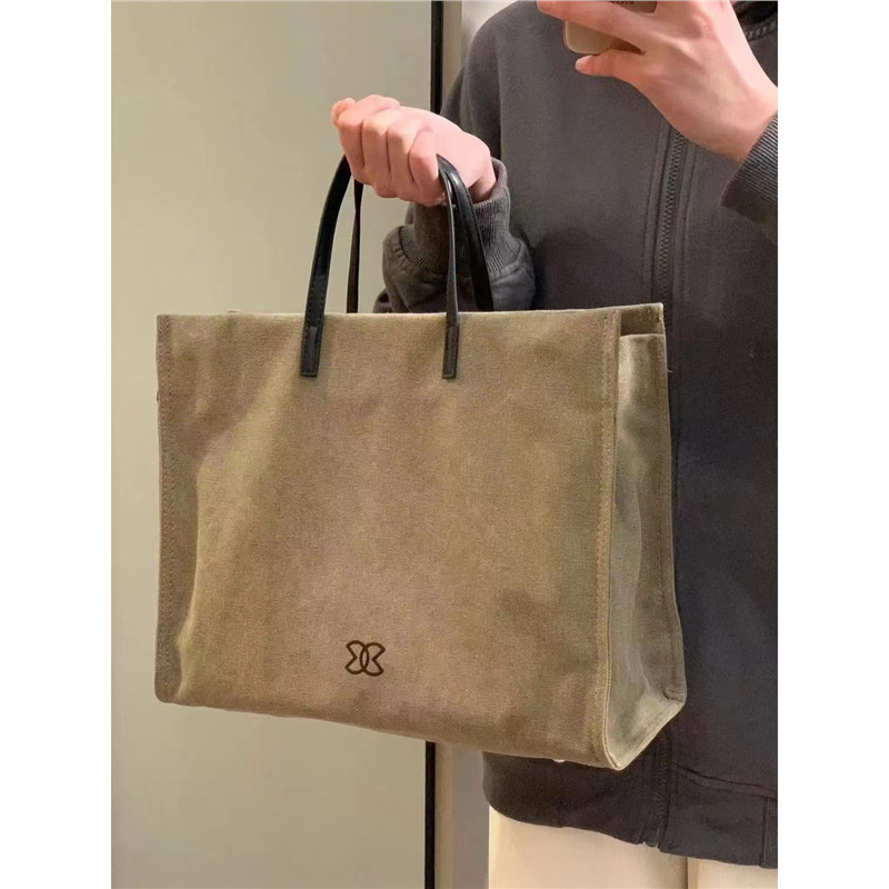 Geantă tote pentru femei din pânză, ușoară, cu capacitate mare, purtată pe umăr sau crossbody, pentru utilizare zilnică