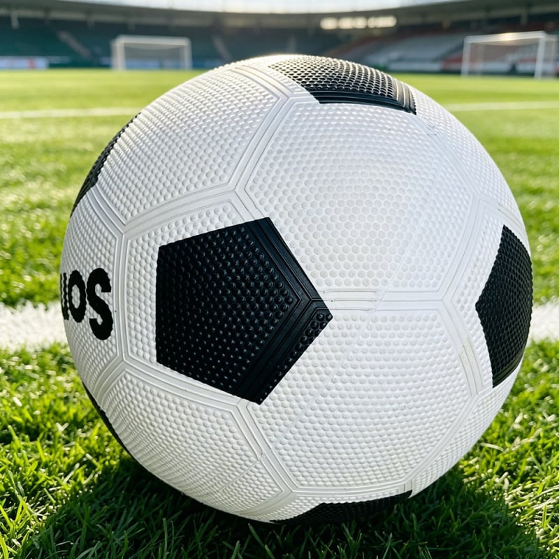 Minge de fotbal din cauciuc alb-negru, dimensiuni 3–5, pentru uz școlar
