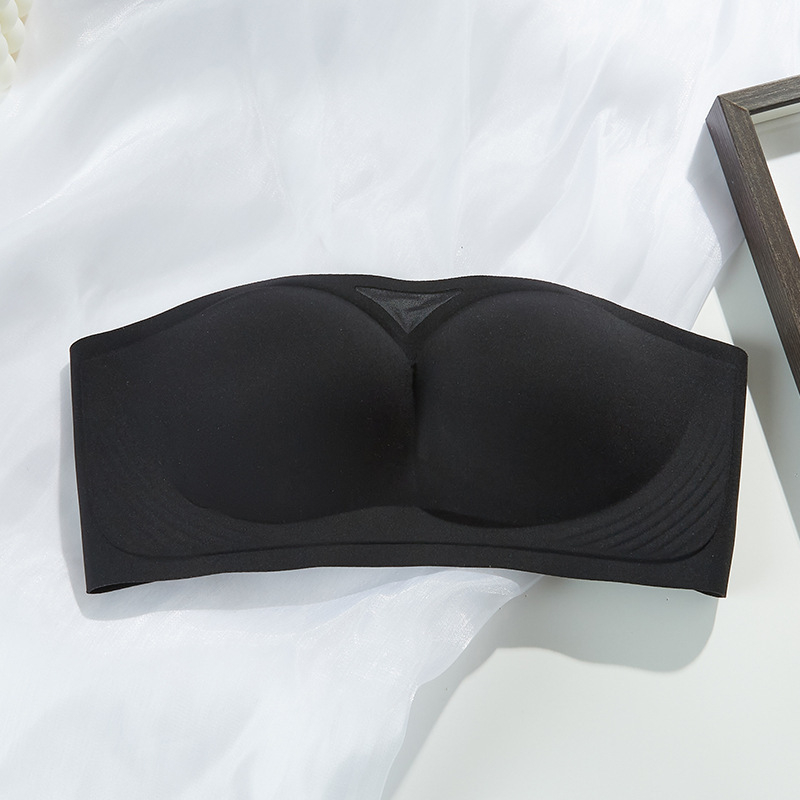 Sutien bandeau fără bretele pentru bust mic, anti-alunecare, push-up, fără arc, fără cusături vizibile, invizibil sub haine