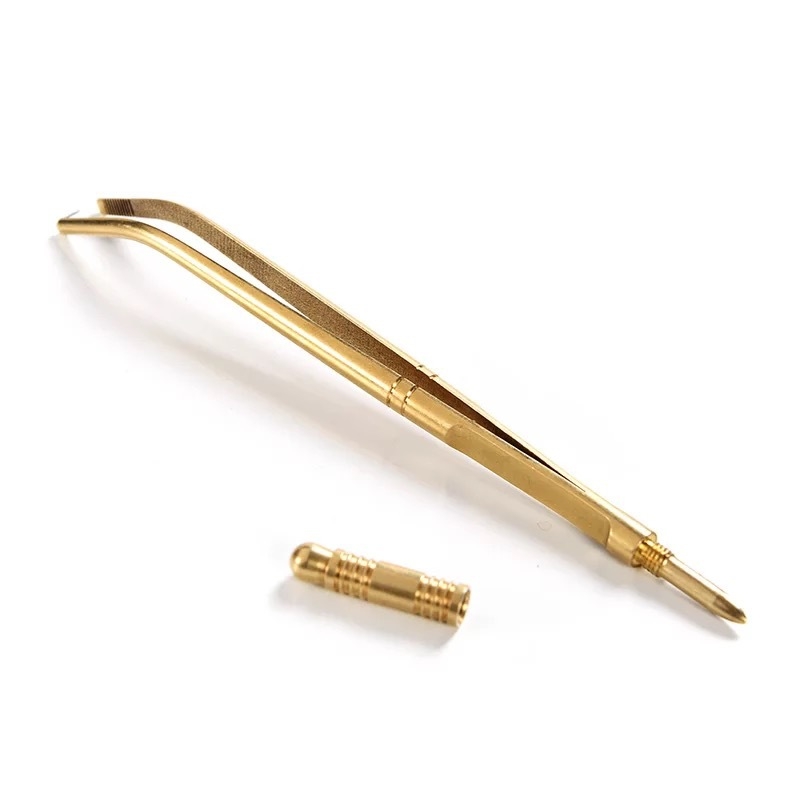 Clip de ceai din cupru pentru Gongfu, accesorii din alamă, clip pentru ceașă din oțel inoxidabil, pense pentru frunze de ceai