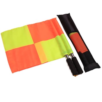Set de steaguri pentru arbitru de fotbal: steagul asistentului, steagul de semnalizare și steagul manual