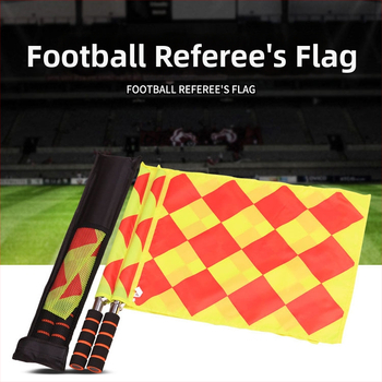Set de steaguri pentru arbitru de fotbal: steagul asistentului, steagul de semnalizare și steagul manual