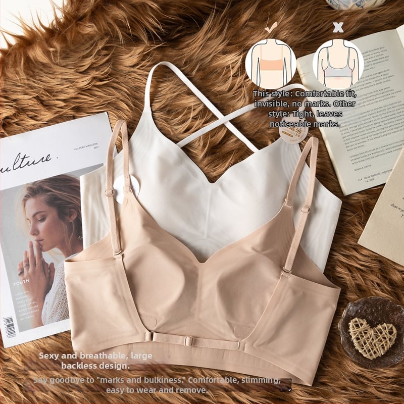 Sutien pentru diminuarea bustului pentru femei, fără cusături, din ice silk, spate frumos, vară, subțire, sexy fără bretele 5337